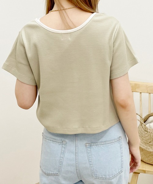 apres jour clair(アプレジュールクレア)の「【apres jour clair】ヘンリーワッフルトップス【ZOZOTOWN限定アイテム】(Tシャツ/カットソー・レディース・ベージュ/アイボリー/ブラウン系その他/ミント・X-LARGE/フリー)」の17枚目の写真