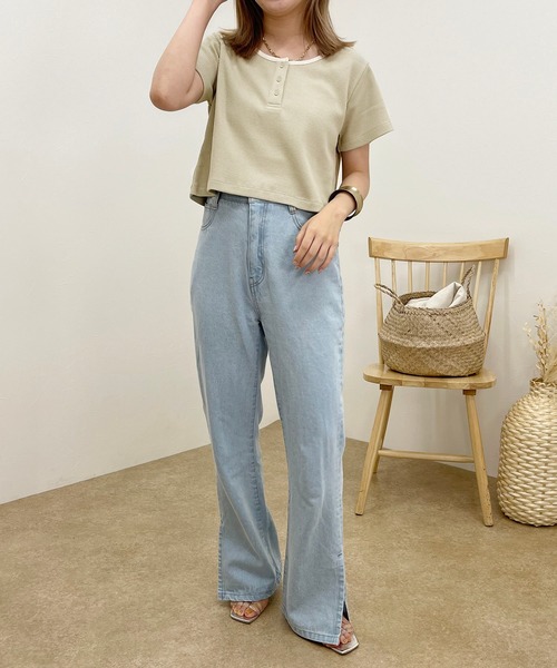 apres jour clair(アプレジュールクレア)の「【apres jour clair】ヘンリーワッフルトップス【ZOZOTOWN限定アイテム】(Tシャツ/カットソー・レディース・ベージュ/アイボリー/ブラウン系その他/ミント・X-LARGE/フリー)」の20枚目の写真