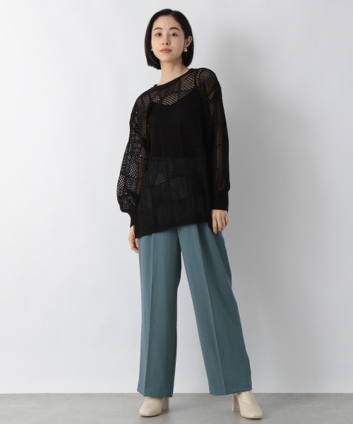 LOWRYS FARM（ローリーズファーム）の「パッチワークプルオーバーＬＳ　217501（ニット/セーター・レディース・ブラック/オレンジ/アイボリー・FREE）」の4枚目の写真