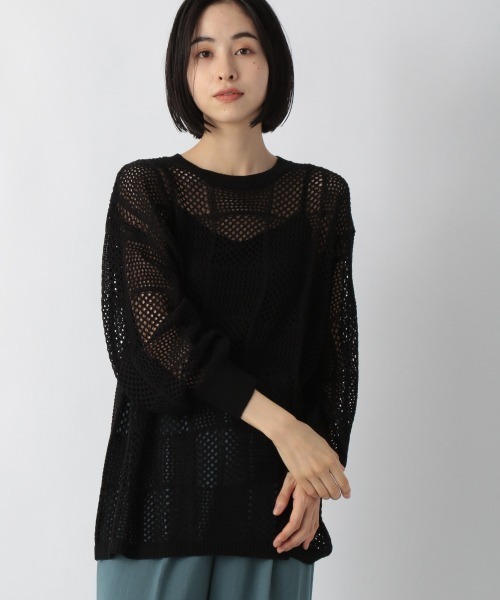 LOWRYS FARM（ローリーズファーム）の「パッチワークプルオーバーＬＳ　217501（ニット/セーター・レディース・ブラック/オレンジ/アイボリー・FREE）」の5枚目の写真