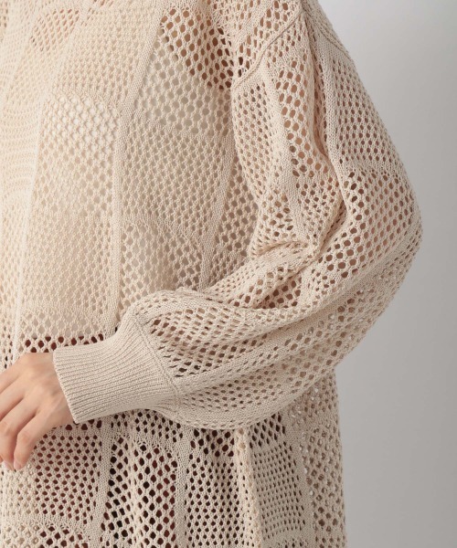 LOWRYS FARM（ローリーズファーム）の「パッチワークプルオーバーＬＳ　217501（ニット/セーター・レディース・ブラック/オレンジ/アイボリー・FREE）」の9枚目の写真