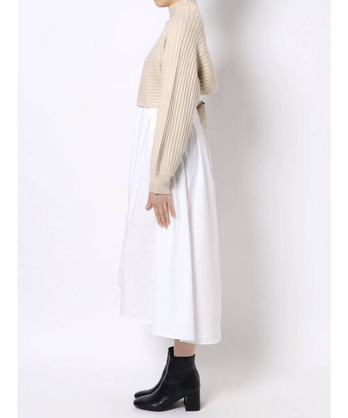 MERCURYDUO（マーキュリーデュオ）の「クロップドニットセットシャツワンピース（ワンピース・レディース・ベージュ/ブラウン/アイボリー・FREE）」の13枚目の写真