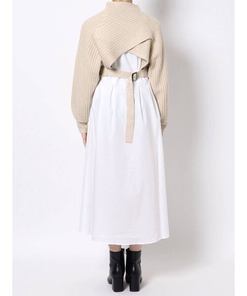 MERCURYDUO（マーキュリーデュオ）の「クロップドニットセットシャツワンピース（ワンピース・レディース・ベージュ/ブラウン/アイボリー・FREE）」の14枚目の写真