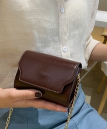 ACT | コンパクト PUレザー チェーンショルダーポシェット ポーチ バッグ(ショルダーバッグ)