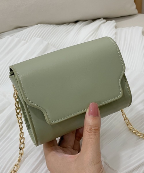 ACT（アクト）の「コンパクト PUレザー チェーンショルダーポシェット ポーチ バッグ（ショルダーバッグ・レディース・ホワイト/ブラック/ダークブラウン/ベージュ/イエロー/グリーン・FREE）」の17枚目の写真