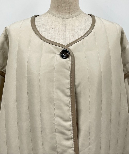 PICCIN（ピッチン）の「ストライプキルトロングコート（その他アウター・レディース・ブラック/オリーブ/アイボリー・M/L）」の16枚目の写真