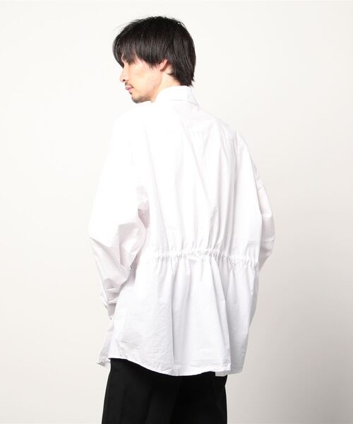 XU（エックスユー）の「【XU/エックスユー】rope washing oversized shirt/ロープ ウォッシング オーバーサイズ シャツ デザイン ロング スリーブ ティー（シャツ/ブラウス・メンズ・ホワイト/ブラック・ONE SIZE）」の4枚目の写真
