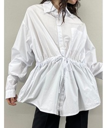 【XU/エックスユー】rope washing oversized shirt/ロープ ウォッシング オーバーサイズ シャツ デザイン ロング スリーブ ティー