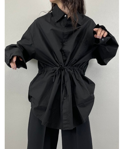 XU（エックスユー）の「【XU/エックスユー】rope washing oversized shirt/ロープ ウォッシング オーバーサイズ シャツ デザイン ロング スリーブ ティー（シャツ/ブラウス・メンズ・ホワイト/ブラック・ONE SIZE）」の13枚目の写真