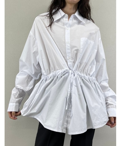 XU（エックスユー）の「【XU/エックスユー】rope washing oversized shirt/ロープ ウォッシング オーバーサイズ シャツ デザイン ロング スリーブ ティー（シャツ/ブラウス・メンズ・ホワイト/ブラック・ONE SIZE）」の6枚目の写真