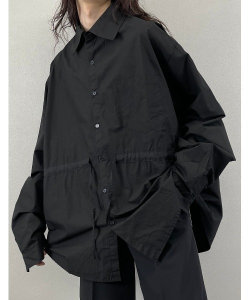 XU（エックスユー）の「【XU/エックスユー】rope washing oversized shirt/ロープ ウォッシング オーバーサイズ シャツ デザイン ロング スリーブ ティー（シャツ/ブラウス・メンズ・ホワイト/ブラック・ONE SIZE）」の17枚目の写真