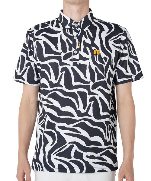 LOUDMOUTH スカル×ローズ 総柄 ポロシャツ ゴルフ 5L ブラック LOUDMOUTH スカル×ローズ 総柄 ポロシャツ ゴルフ 5L ブラック