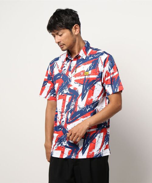 【新品】LOUDMOUTH ラウドマウス 総柄 派手 ポロシャツ 半袖 ウェア LOUDMOUTH ラウドマウス メンズ 半袖 ポロシャツ 吸汗速乾 UV
