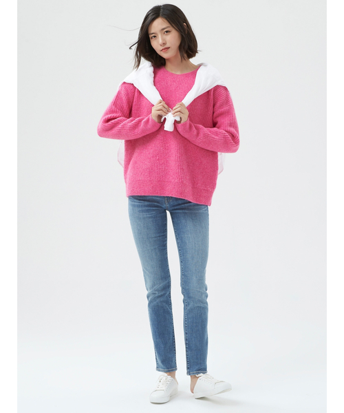 GAP（ギャップ）の「オーバーサイズ クルーネック セーター（ニット/セーター・レディース・ピンク/グリーン/クリアブラック/カリビアンブルー・S/M/L/XL/XS/XXS）」の11枚目の写真