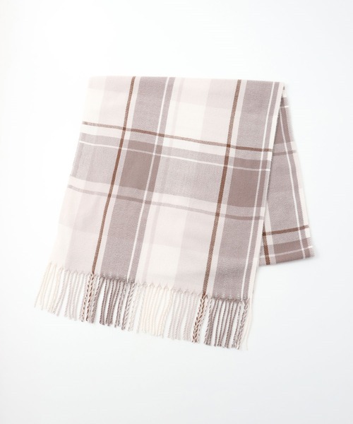 Honeys（ハニーズ）の「なめらかチェックマフラー（マフラー・レディース・ホワイト×ブルー/ベージュ系その他/ホワイト×グレー/その他/レッド系その他/ホワイト×ネイビー・FREE）」の20枚目の写真