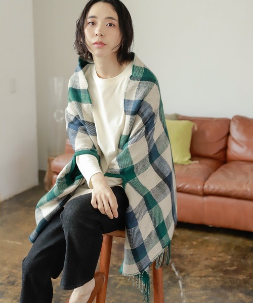 studio CLIP（スタディオクリップ）の「《kazumiさんコラボ》リバーシブル着れちゃうストール（ストール/ショール・レディース・ブラウン/グリーン/その他1/その他2・FREE）」の16枚目の写真