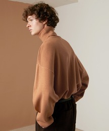 オーバーサイズ ミラノリブ ステッチリンキング タートルネックニットプルオーバー EMMA CLOTHES