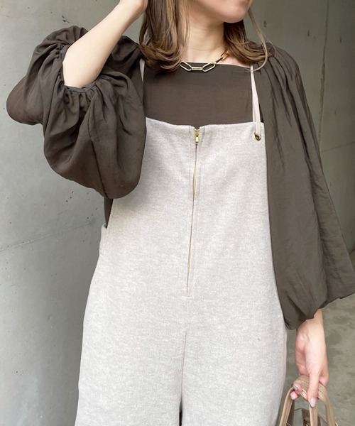 DouDou(ドゥドゥ)の「スクエアボリュームチュニックブラウス(シャツ/ブラウス・レディース・チャコールグレー/ベージュ/ピンク・FREE)」の6枚目の写真