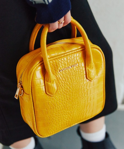 atmos pink(アトモスピンク)の「atmos pink 型押し フェイクレザーバッグ(ハンドバッグ・レディース・ホワイト/ブラウン/イエロー・FREE)」の12枚目の写真