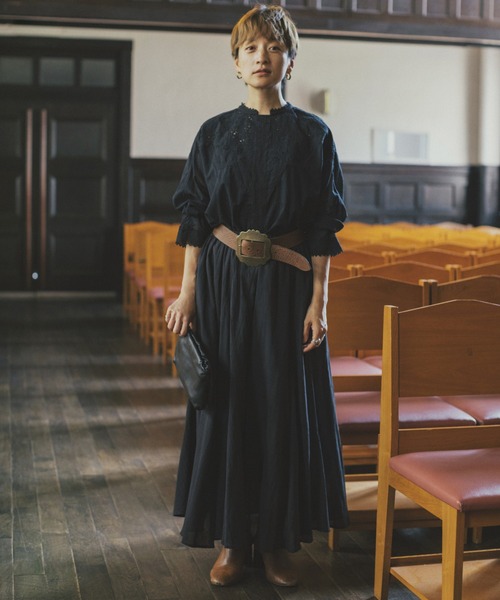 studio CLIP（スタディオクリップ）の「《高山都さんコラボ》アンティーク風スカート（スカート・レディース・オフホワイト/ブラック・FREE）」の4枚目の写真