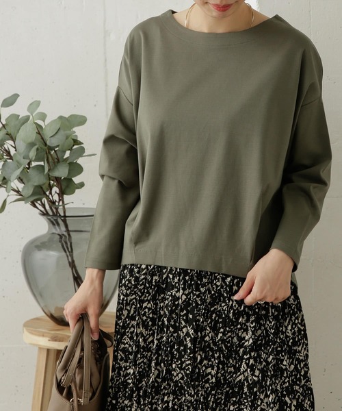 URBAN RESEARCH DOORS（アーバンリサーチドアーズ）の「コットンタックプルオーバー（Tシャツ/カットソー・レディース・ブラック/パープル/カーキ/ライトベージュ・ONE）」の12枚目の写真