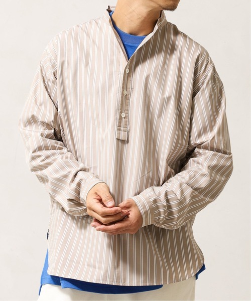 417 EDIFICE（フォーワンセブンエディフィス）の「【fosterr / フォスター】 SHIRT PULLOVER / シャツ　プルオーバー（シャツ/ブラウス・メンズ・チャコールグレー/ブラウン/ベージュ/ブルー・MEDIUM/LARGE）」の3枚目の写真