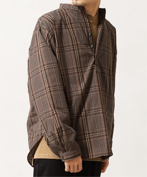 417 EDIFICE（フォーワンセブンエディフィス）の「【fosterr / フォスター】 SHIRT PULLOVER / シャツ　プルオーバー（シャツ/ブラウス・メンズ・チャコールグレー/ブラウン/ベージュ/ブルー・MEDIUM/LARGE）」の2枚目の写真