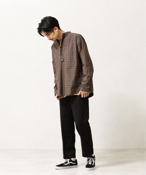 417 EDIFICE（フォーワンセブンエディフィス）の「【fosterr / フォスター】 SHIRT PULLOVER / シャツ　プルオーバー（シャツ/ブラウス・メンズ・チャコールグレー/ブラウン/ベージュ/ブルー・MEDIUM/LARGE）」の6枚目の写真
