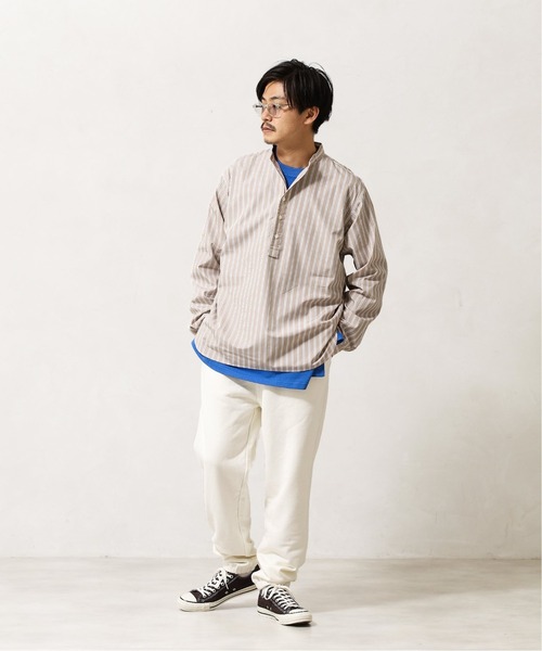 417 EDIFICE（フォーワンセブンエディフィス）の「【fosterr / フォスター】 SHIRT PULLOVER / シャツ　プルオーバー（シャツ/ブラウス・メンズ・チャコールグレー/ブラウン/ベージュ/ブルー・MEDIUM/LARGE）」の7枚目の写真