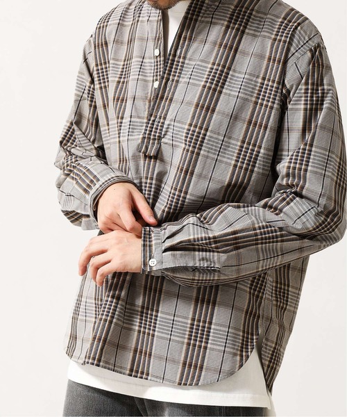 417 EDIFICE（フォーワンセブンエディフィス）の「【fosterr / フォスター】 SHIRT PULLOVER / シャツ　プルオーバー（シャツ/ブラウス・メンズ・チャコールグレー/ブラウン/ベージュ/ブルー・MEDIUM/LARGE）」の10枚目の写真