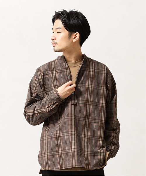 417 EDIFICE（フォーワンセブンエディフィス）の「【fosterr / フォスター】 SHIRT PULLOVER / シャツ　プルオーバー（シャツ/ブラウス・メンズ・チャコールグレー/ブラウン/ベージュ/ブルー・MEDIUM/LARGE）」の11枚目の写真