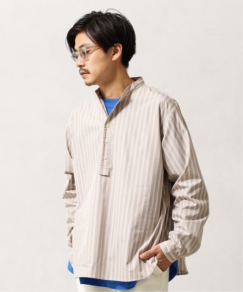 417 EDIFICE（フォーワンセブンエディフィス）の「【fosterr / フォスター】 SHIRT PULLOVER / シャツ　プルオーバー（シャツ/ブラウス・メンズ・チャコールグレー/ブラウン/ベージュ/ブルー・MEDIUM/LARGE）」の13枚目の写真