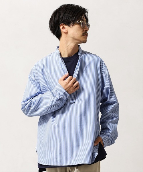 417 EDIFICE（フォーワンセブンエディフィス）の「【fosterr / フォスター】 SHIRT PULLOVER / シャツ　プルオーバー（シャツ/ブラウス・メンズ・チャコールグレー/ブラウン/ベージュ/ブルー・MEDIUM/LARGE）」の15枚目の写真