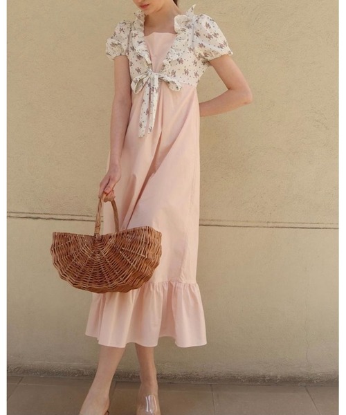 epine(エピヌ)の「flower bolero frill long onepiece(ワンピース・レディース・ピンク/ブルー・FREE)」の6枚目の写真