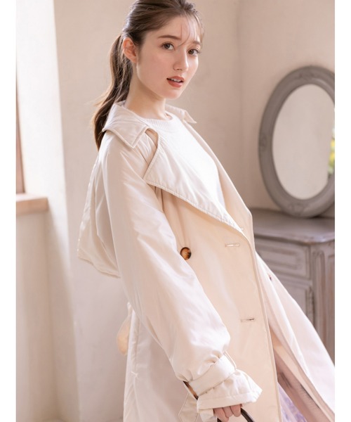 fifth（フィフス）の「中綿ロングトレンチコート（トレンチコート・レディース・アイボリー/ベージュ・MEDIUM）」の13枚目の写真