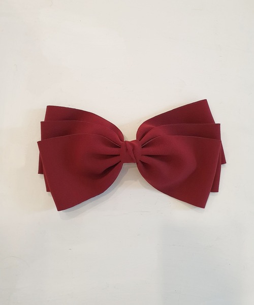 CEMONEMO（セモネモ）の「クラシカル ビッグリボン バレッタ（バレッタ/ヘアクリップ・レディース・ブラック/ベージュ/ベビーピンク/ワインレッド・FREE）」の14枚目の写真