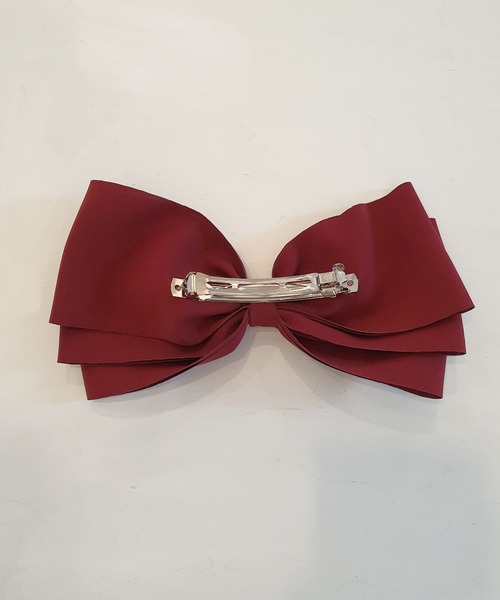 CEMONEMO（セモネモ）の「クラシカル ビッグリボン バレッタ（バレッタ/ヘアクリップ・レディース・ブラック/ベージュ/ベビーピンク/ワインレッド・FREE）」の12枚目の写真