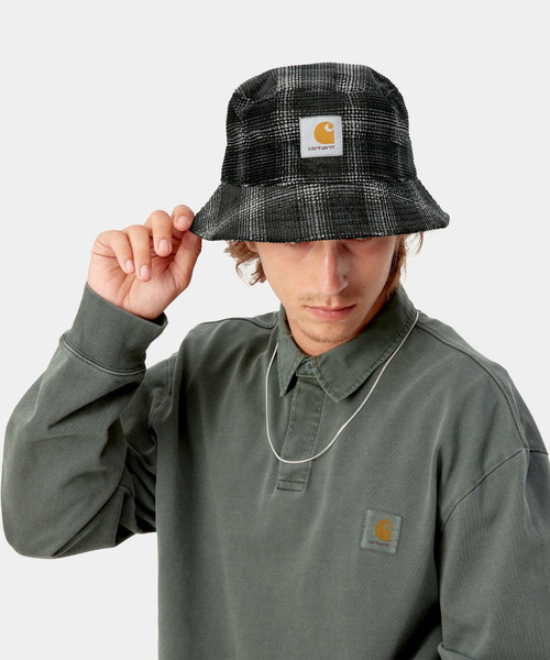 Carhartt（カーハート）の「Carhartt WIP/カーハートダブリューアイピー ハット CORD BUCKET HAT I028162（ハット・メンズ・ブラック/チェック・M/L）」の3枚目の写真