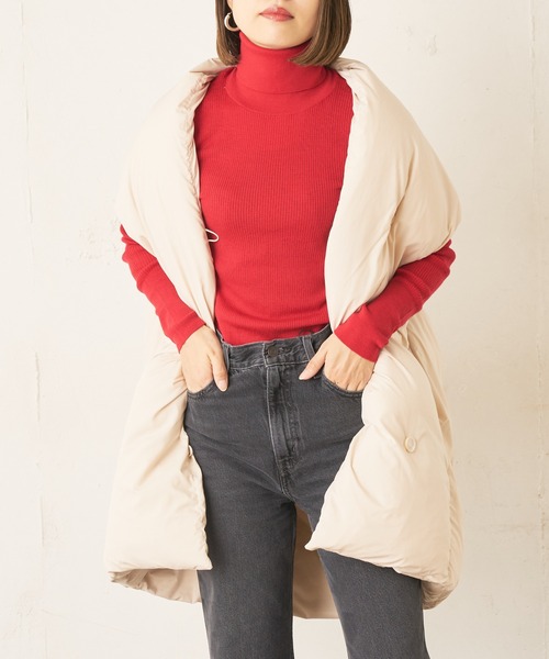 Lui's(ルイス)の「ハーフレングスダウンベスト(ダウンベスト・レディース・ブラック/アイボリー・FREE)」の1枚目の写真