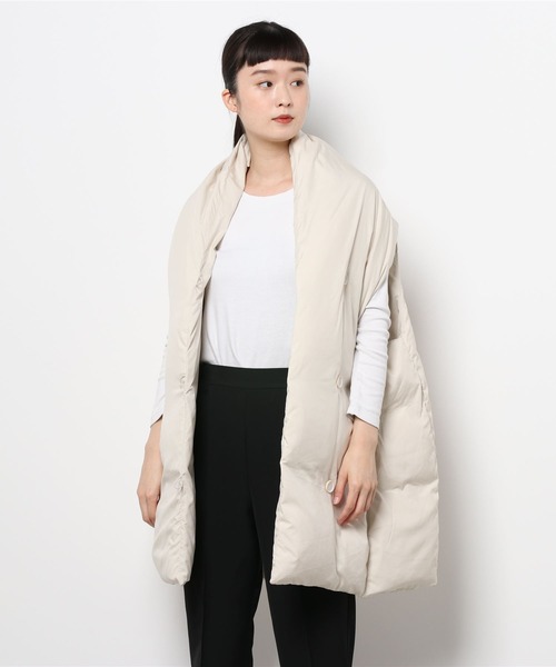 Lui's(ルイス)の「ハーフレングスダウンベスト(ダウンベスト・レディース・ブラック/アイボリー・FREE)」の9枚目の写真