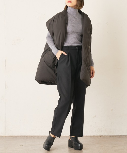 Lui's(ルイス)の「ハーフレングスダウンベスト(ダウンベスト・レディース・ブラック/アイボリー・FREE)」の7枚目の写真