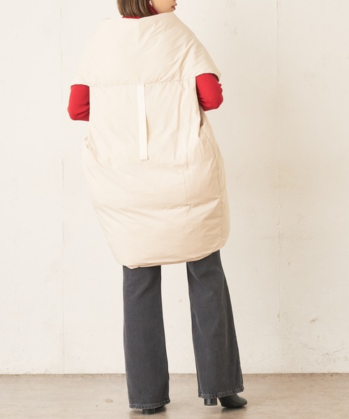 Lui's(ルイス)の「ハーフレングスダウンベスト(ダウンベスト・レディース・ブラック/アイボリー・FREE)」の8枚目の写真