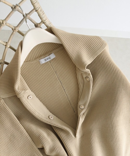 CLEIO（クレイオ）の「【CLEIO】オープンカラーステッチニット（ニット/セーター・レディース・ベージュ/ライトグリーン/ライトベージュ・FREE）」の14枚目の写真