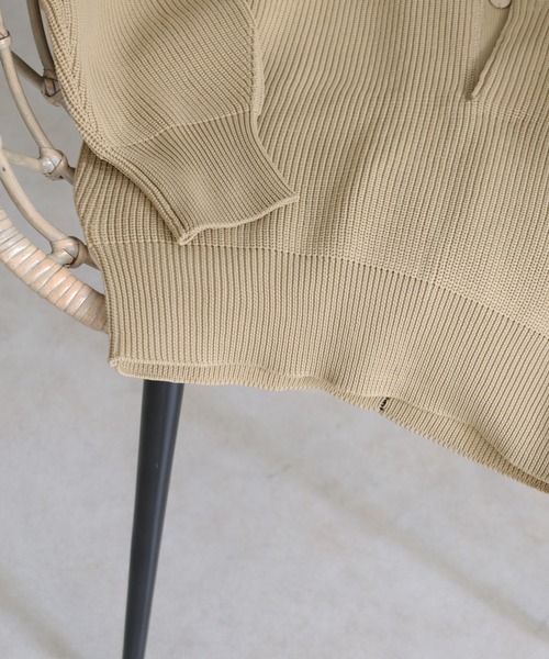 CLEIO（クレイオ）の「【CLEIO】オープンカラーステッチニット（ニット/セーター・レディース・ベージュ/ライトグリーン/ライトベージュ・FREE）」の17枚目の写真