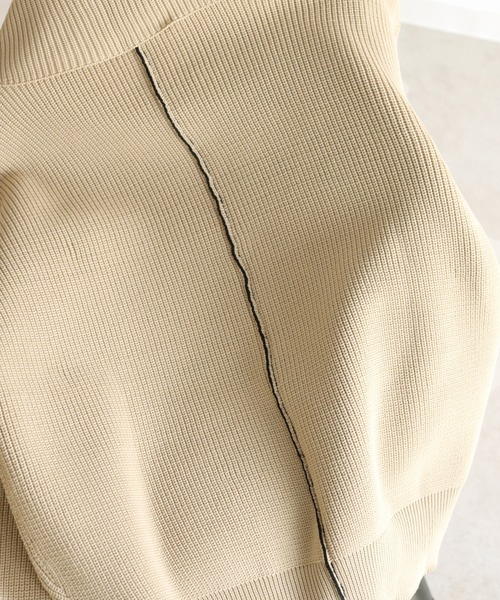 CLEIO（クレイオ）の「【CLEIO】オープンカラーステッチニット（ニット/セーター・レディース・ベージュ/ライトグリーン/ライトベージュ・FREE）」の13枚目の写真