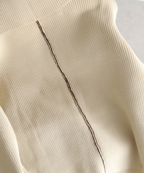 CLEIO（クレイオ）の「【CLEIO】オープンカラーステッチニット（ニット/セーター・レディース・ベージュ/ライトグリーン/ライトベージュ・FREE）」の20枚目の写真