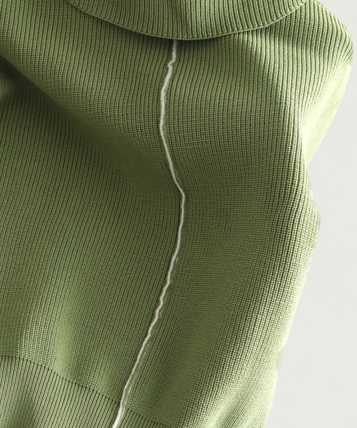 CLEIO（クレイオ）の「【CLEIO】オープンカラーステッチニット（ニット/セーター・レディース・ベージュ/ライトグリーン/ライトベージュ・FREE）」の19枚目の写真