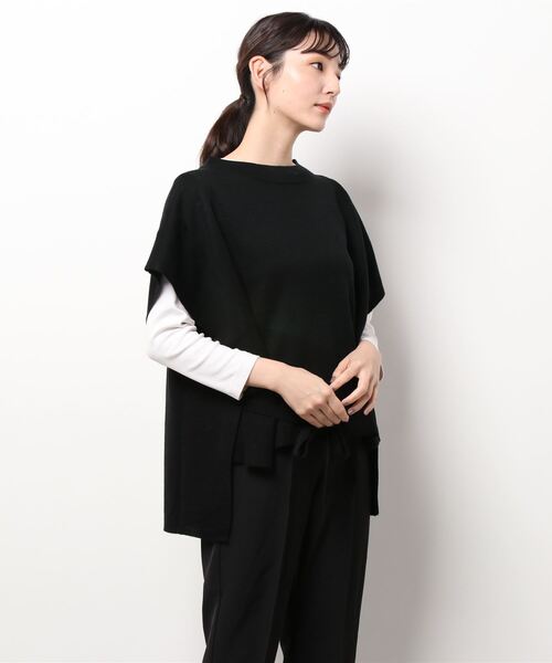 sm2rhythm（サマンサモスモスリズム）の「ミラノリブノースリーブニット（ニット/セーター・レディース・ブラック/ベージュ/ライトベージュ・ﾌﾘ-）」の2枚目の写真