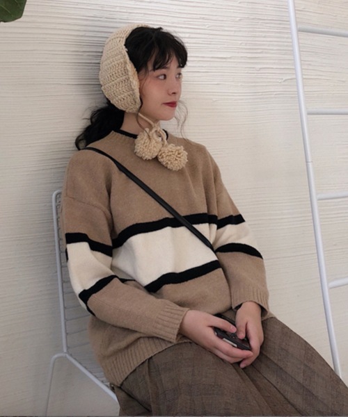 shopnikoniko(ショップニコニコ)の「イヤーマフ ニット 耳当て イヤマフ ニット ボンボン もこもこ 耳あて イヤーマフラー(イヤーマフ・レディース・ブラック/ベージュ/グレー/レッド/アイボリー・フリー)」の21枚目の写真