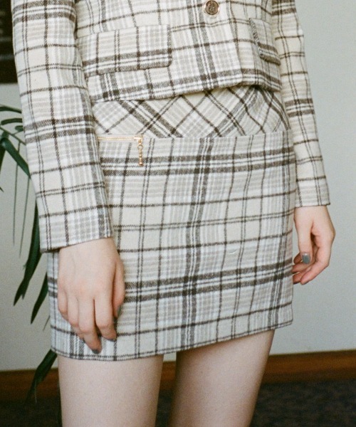 REDYAZEL(レディアゼル)の「起毛ジップ付きミニスカート(スカート・レディース・グレー/グレー系その他/ベージュ系その他・SMALL/MEDIUM)」の1枚目の写真